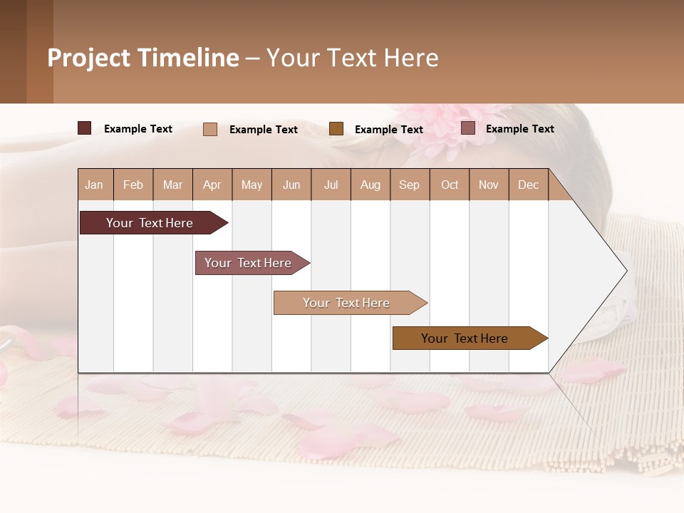 A Woman Laying On Top Of A Towel Next To Pink Petals PowerPoint Template