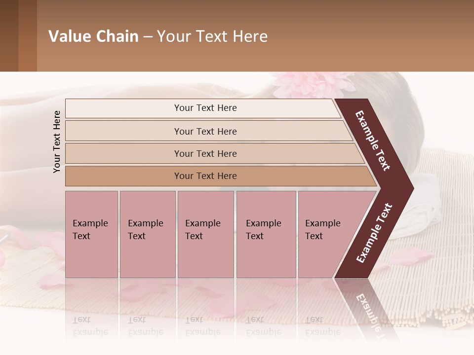 A Woman Laying On Top Of A Towel Next To Pink Petals PowerPoint Template