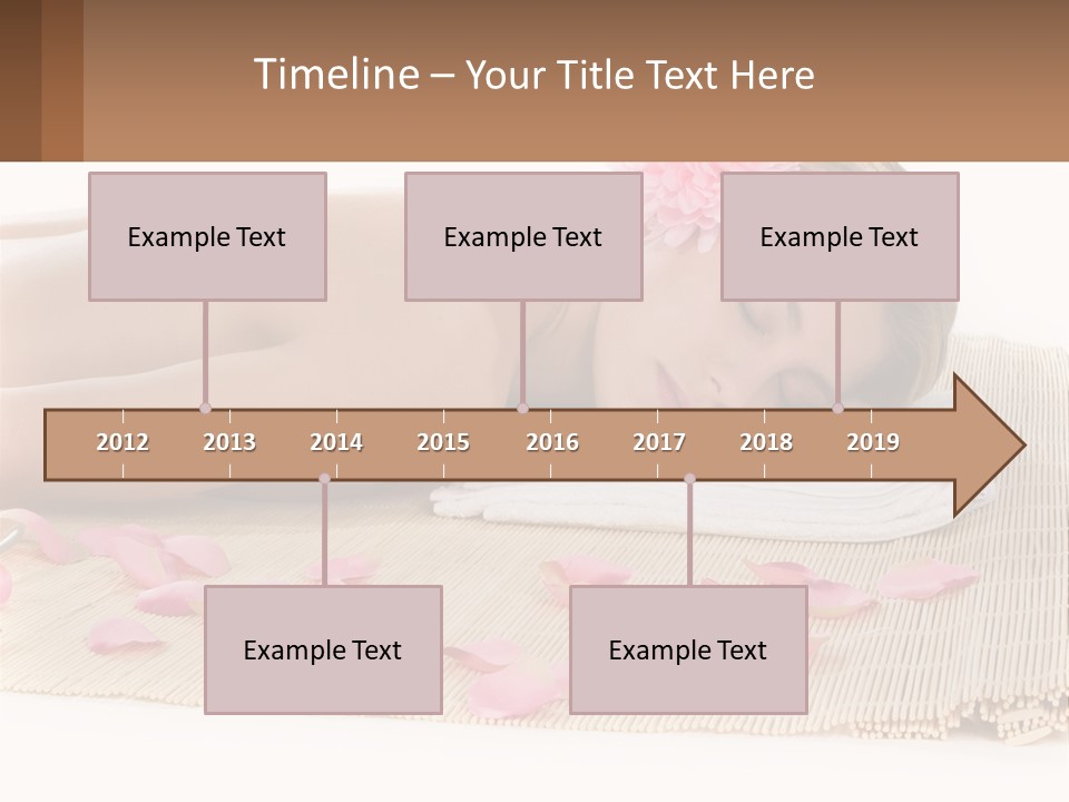 A Woman Laying On Top Of A Towel Next To Pink Petals PowerPoint Template