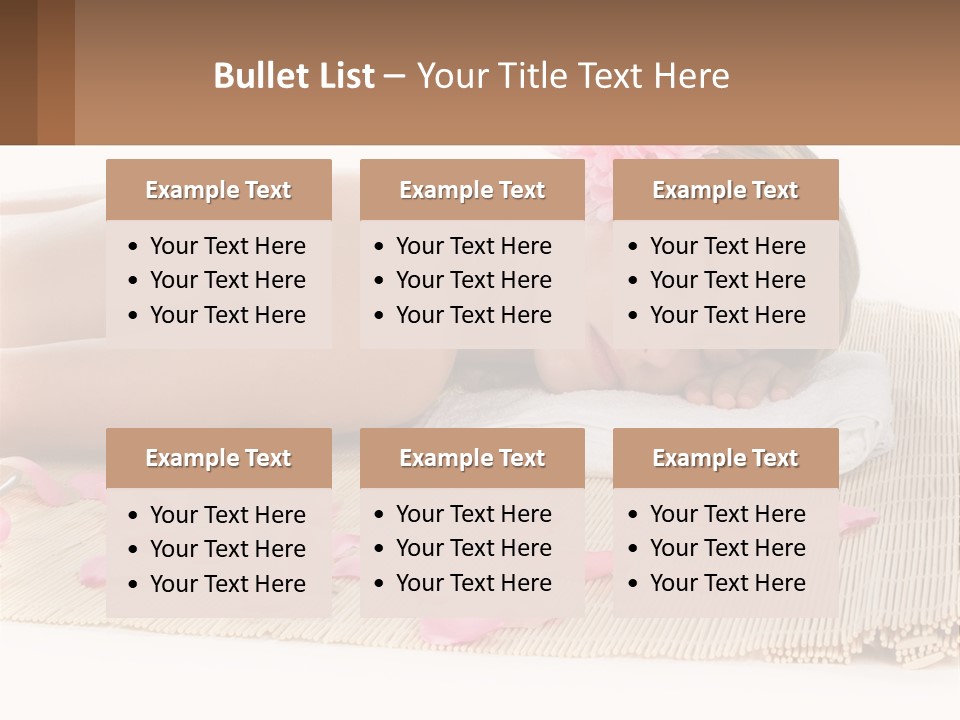 A Woman Laying On Top Of A Towel Next To Pink Petals PowerPoint Template