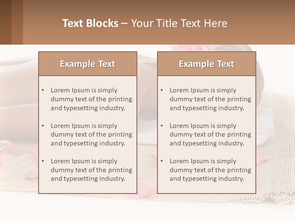 A Woman Laying On Top Of A Towel Next To Pink Petals PowerPoint Template