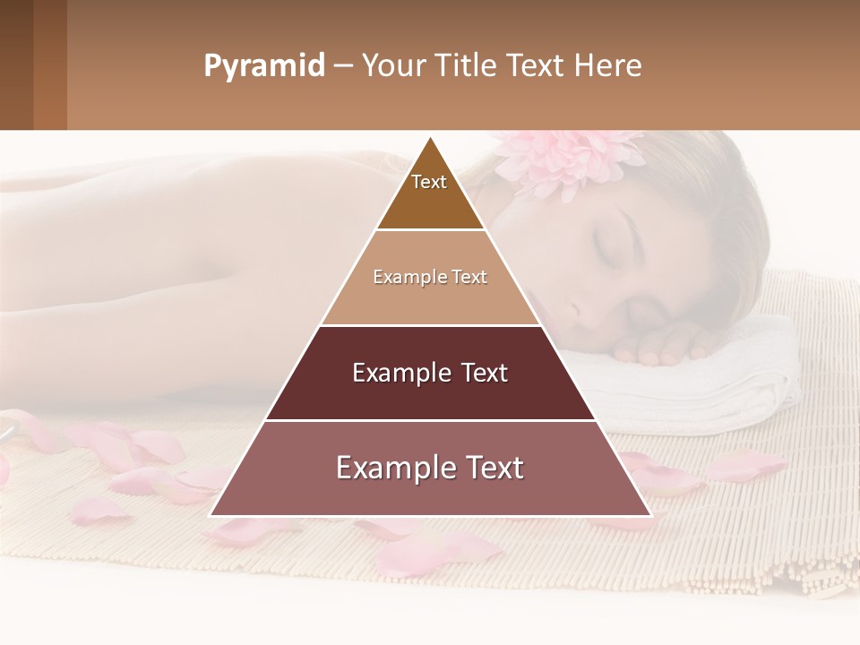 A Woman Laying On Top Of A Towel Next To Pink Petals PowerPoint Template