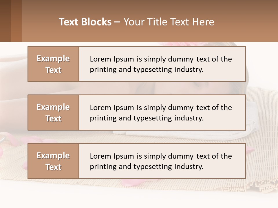 A Woman Laying On Top Of A Towel Next To Pink Petals PowerPoint Template