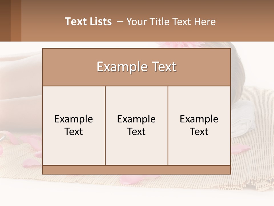 A Woman Laying On Top Of A Towel Next To Pink Petals PowerPoint Template