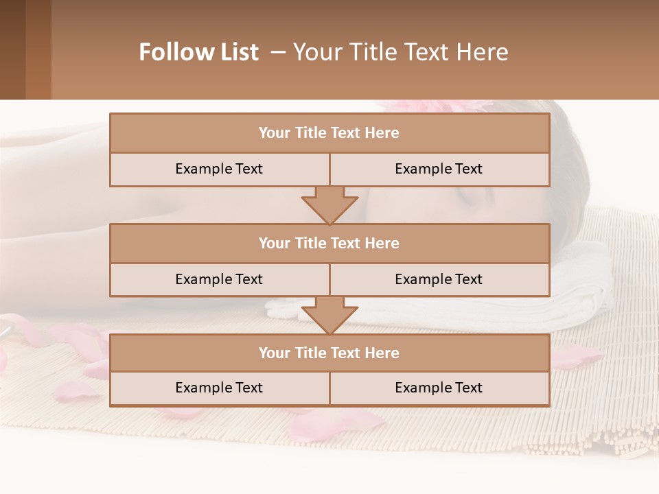 A Woman Laying On Top Of A Towel Next To Pink Petals PowerPoint Template