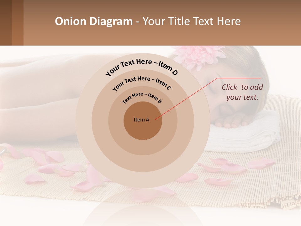 A Woman Laying On Top Of A Towel Next To Pink Petals PowerPoint Template