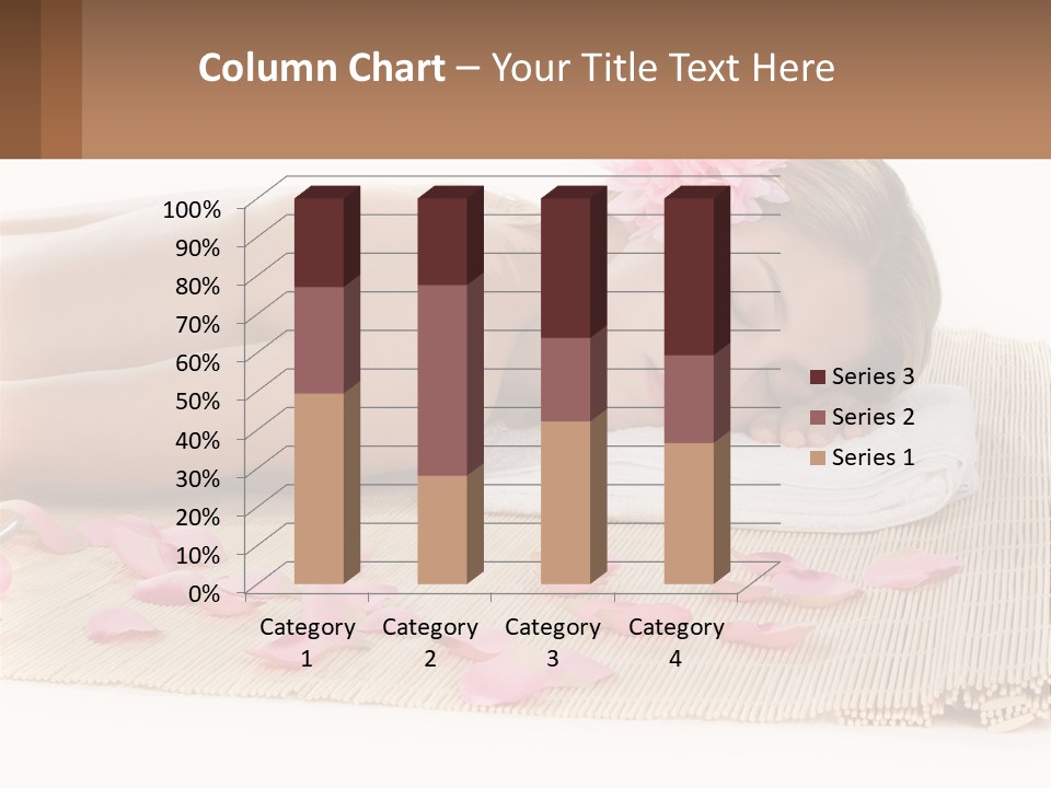 A Woman Laying On Top Of A Towel Next To Pink Petals PowerPoint Template