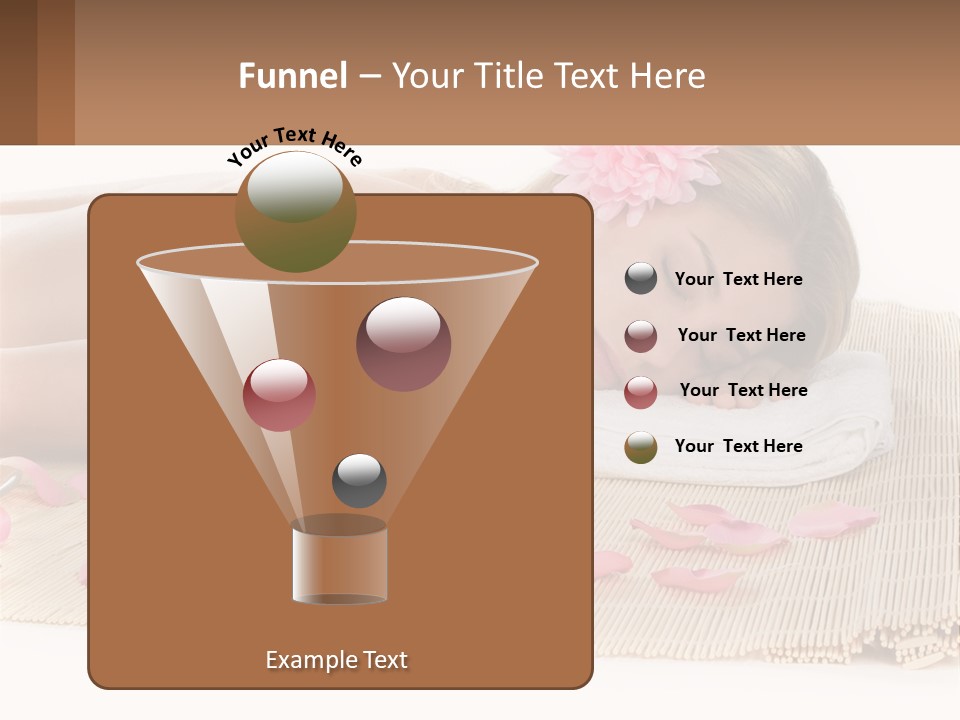 A Woman Laying On Top Of A Towel Next To Pink Petals PowerPoint Template