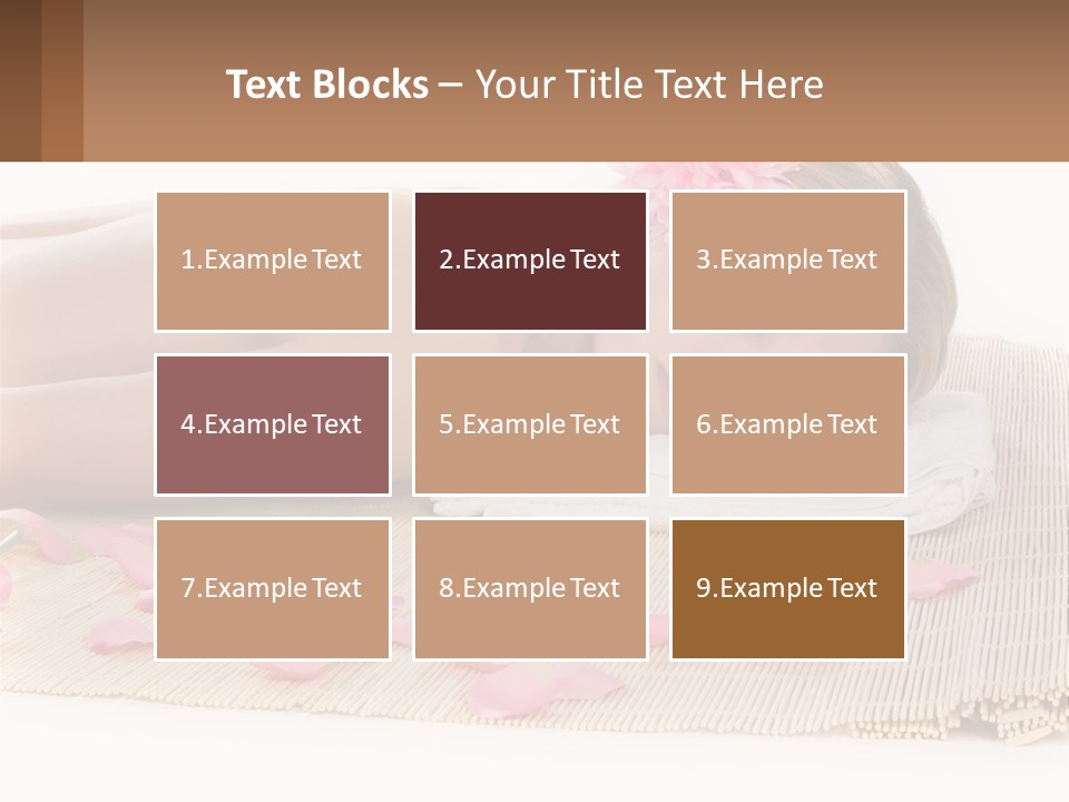 A Woman Laying On Top Of A Towel Next To Pink Petals PowerPoint Template