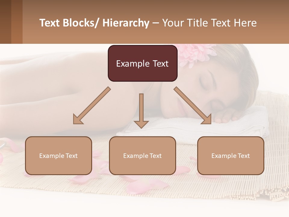 A Woman Laying On Top Of A Towel Next To Pink Petals PowerPoint Template