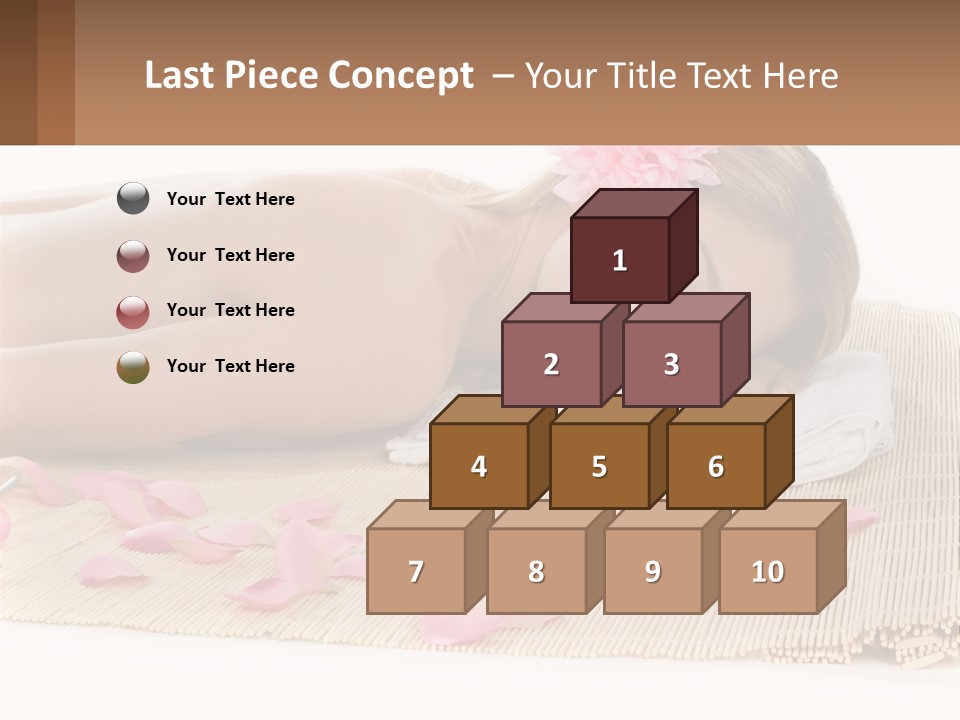 A Woman Laying On Top Of A Towel Next To Pink Petals PowerPoint Template