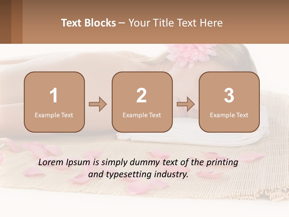 A Woman Laying On Top Of A Towel Next To Pink Petals PowerPoint Template