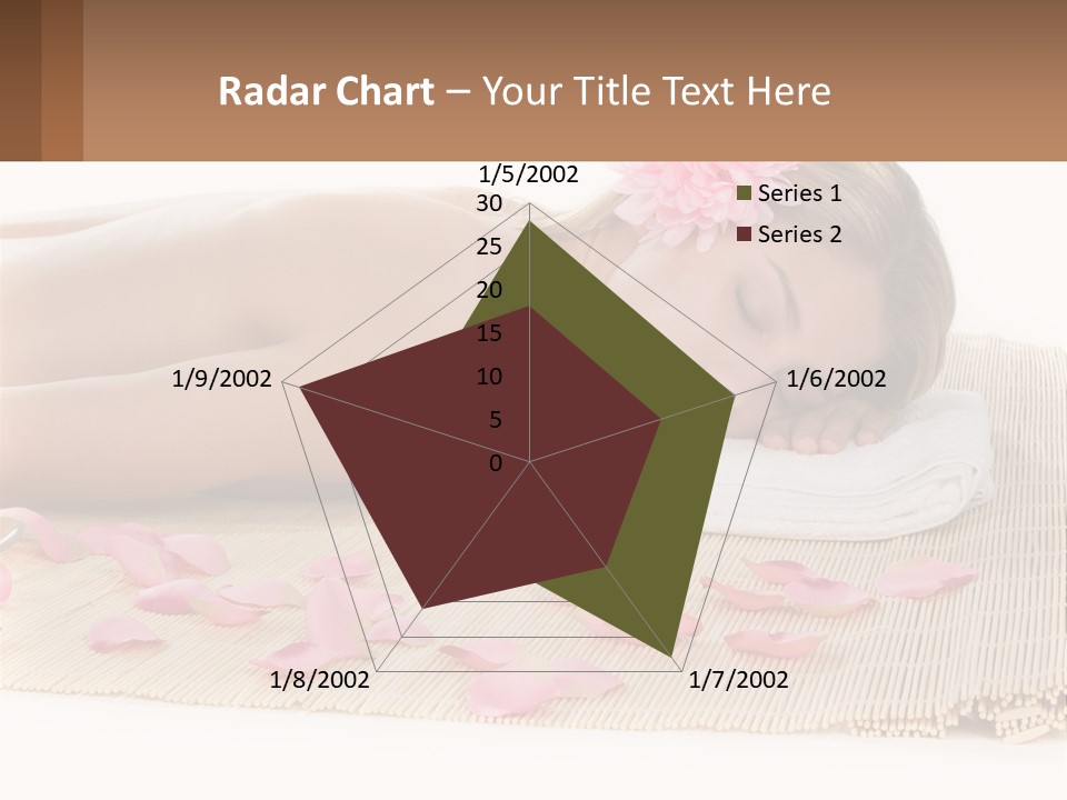 A Woman Laying On Top Of A Towel Next To Pink Petals PowerPoint Template