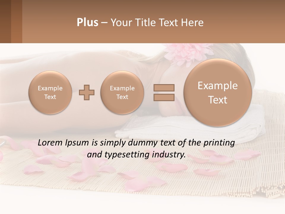 A Woman Laying On Top Of A Towel Next To Pink Petals PowerPoint Template