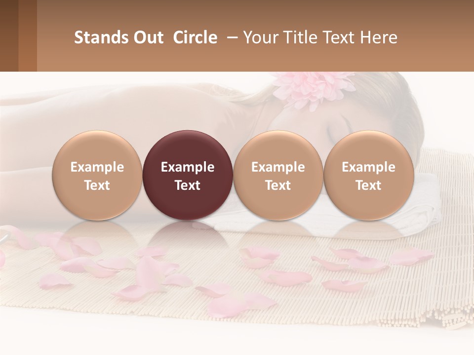 A Woman Laying On Top Of A Towel Next To Pink Petals PowerPoint Template