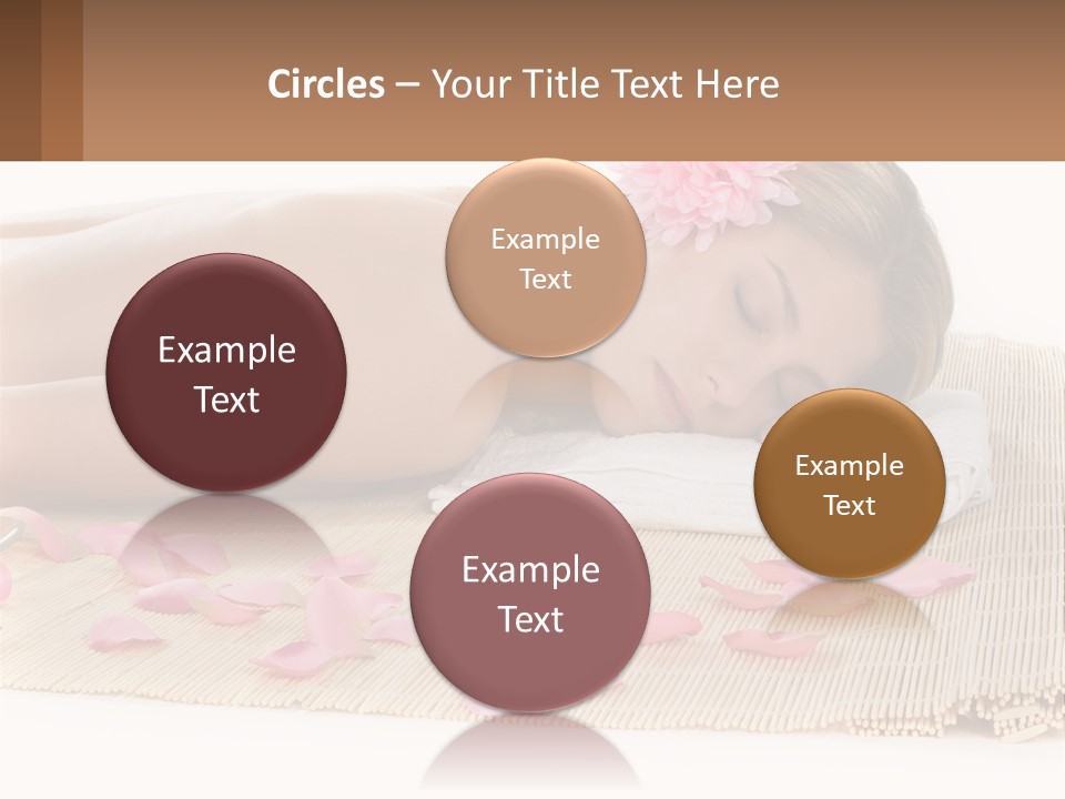 A Woman Laying On Top Of A Towel Next To Pink Petals PowerPoint Template