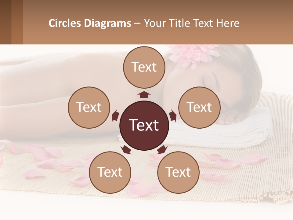 A Woman Laying On Top Of A Towel Next To Pink Petals PowerPoint Template