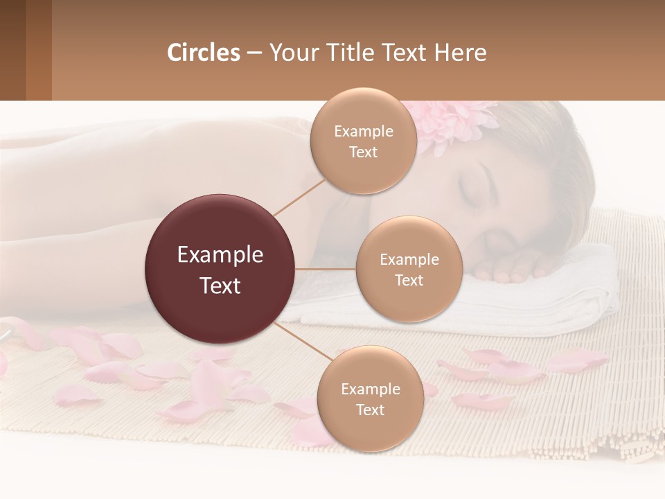 A Woman Laying On Top Of A Towel Next To Pink Petals PowerPoint Template