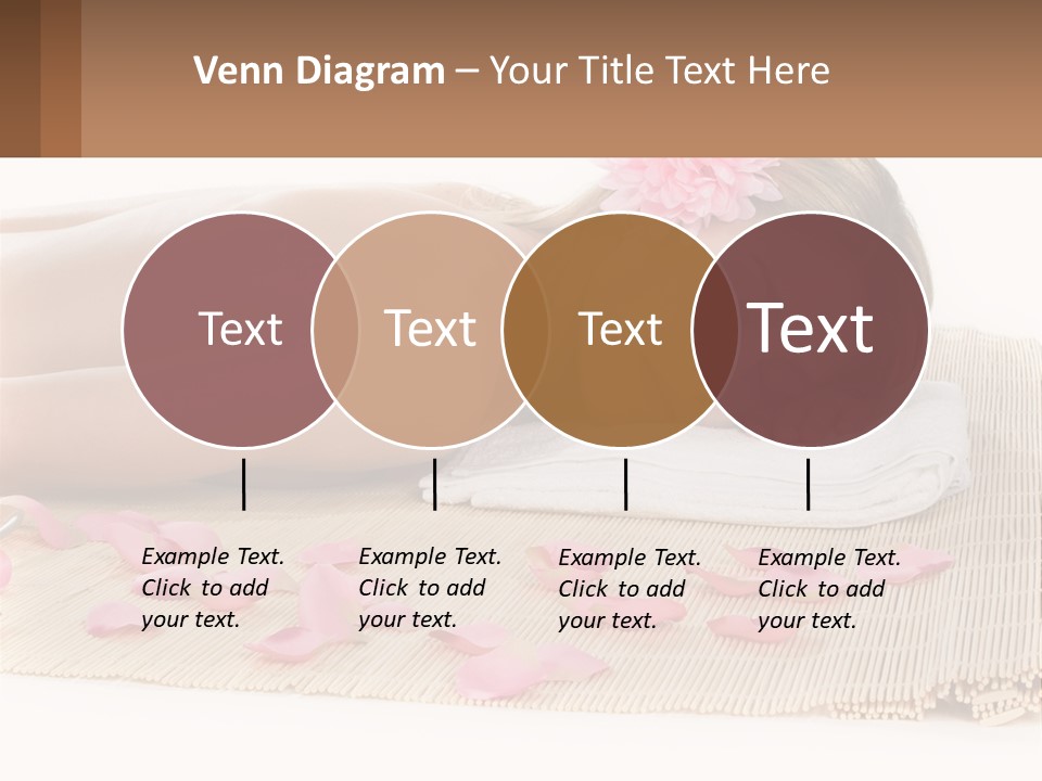 A Woman Laying On Top Of A Towel Next To Pink Petals PowerPoint Template