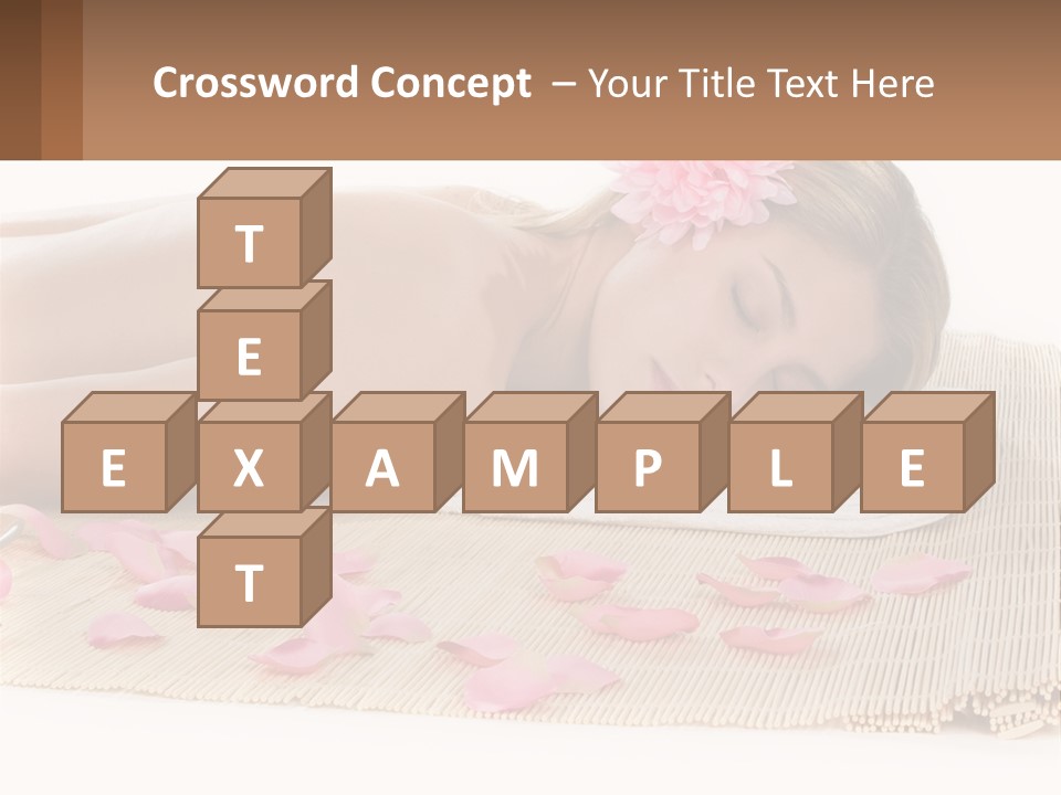 A Woman Laying On Top Of A Towel Next To Pink Petals PowerPoint Template