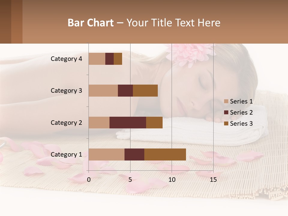 A Woman Laying On Top Of A Towel Next To Pink Petals PowerPoint Template