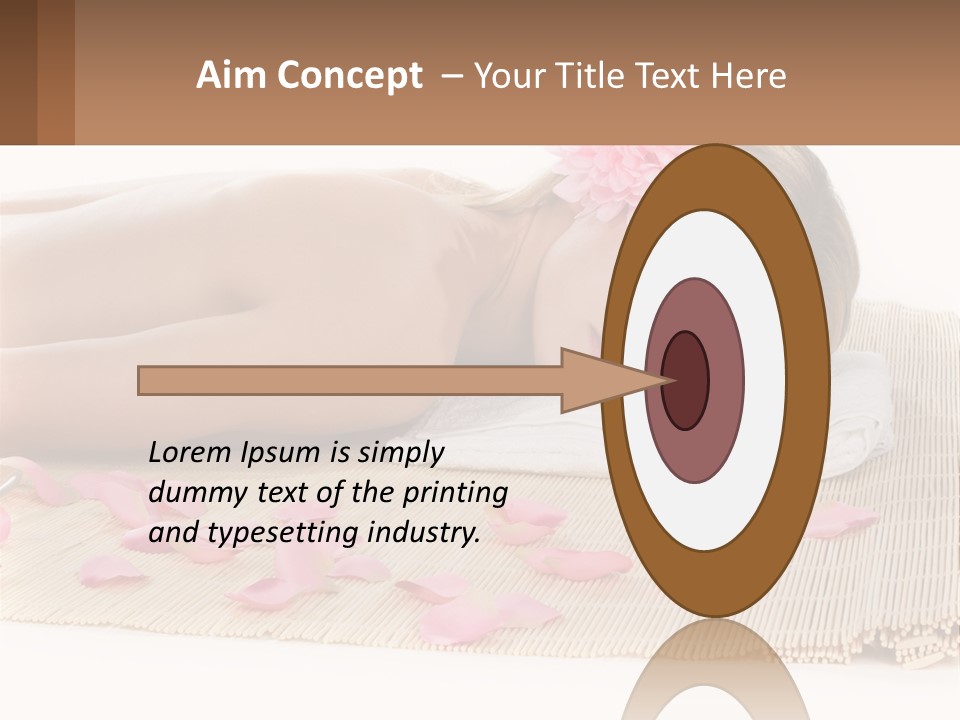 A Woman Laying On Top Of A Towel Next To Pink Petals PowerPoint Template
