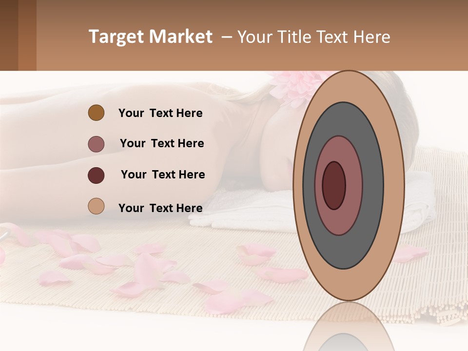 A Woman Laying On Top Of A Towel Next To Pink Petals PowerPoint Template