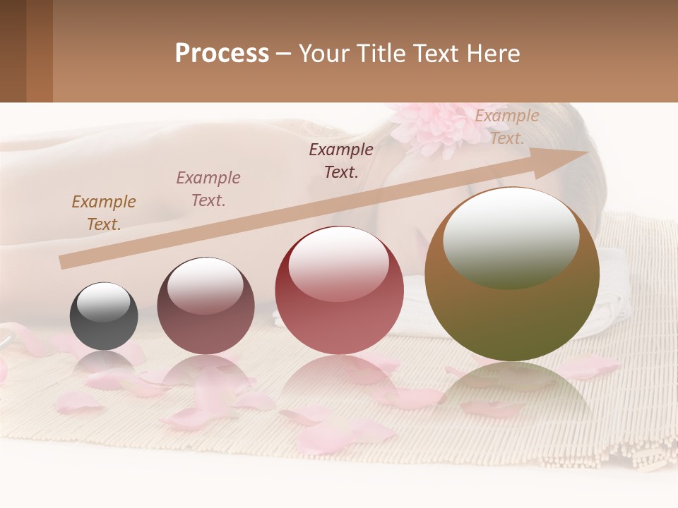 A Woman Laying On Top Of A Towel Next To Pink Petals PowerPoint Template