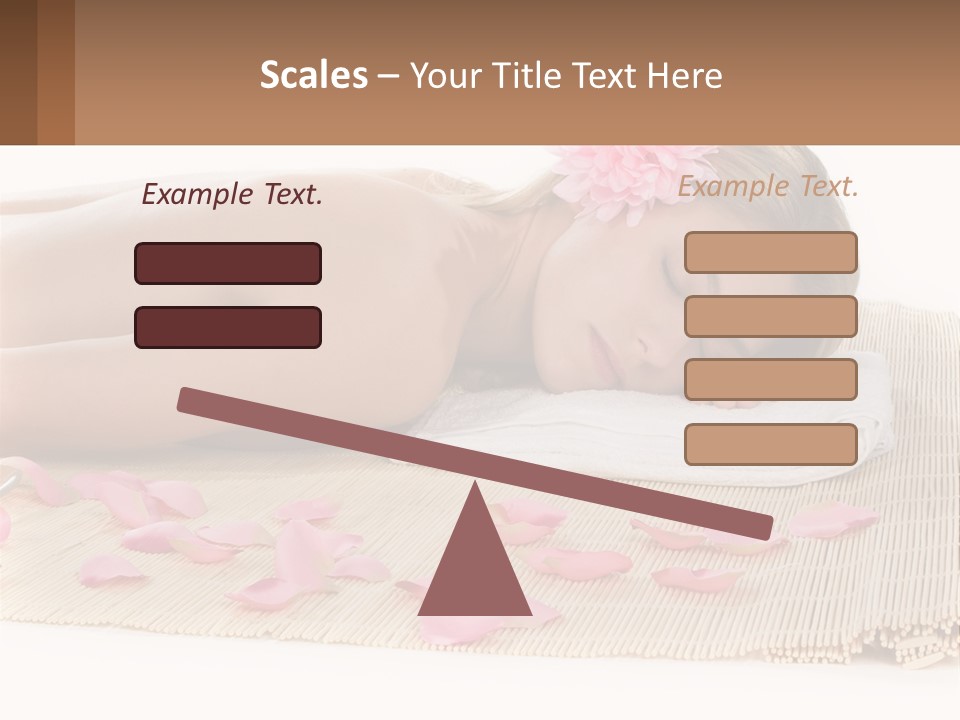 A Woman Laying On Top Of A Towel Next To Pink Petals PowerPoint Template