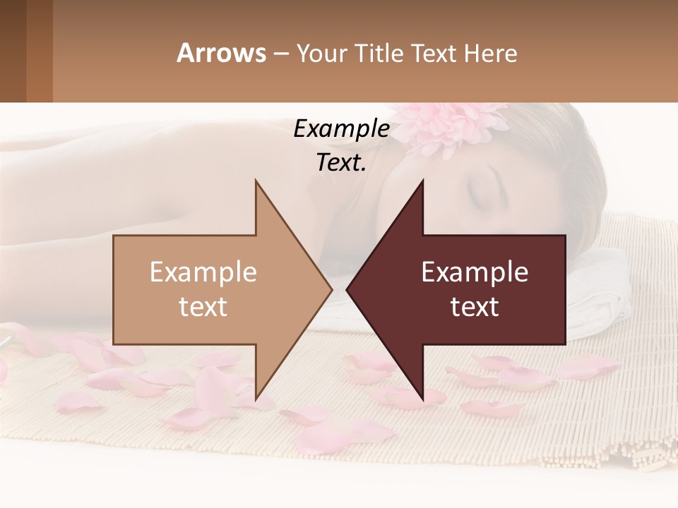 A Woman Laying On Top Of A Towel Next To Pink Petals PowerPoint Template