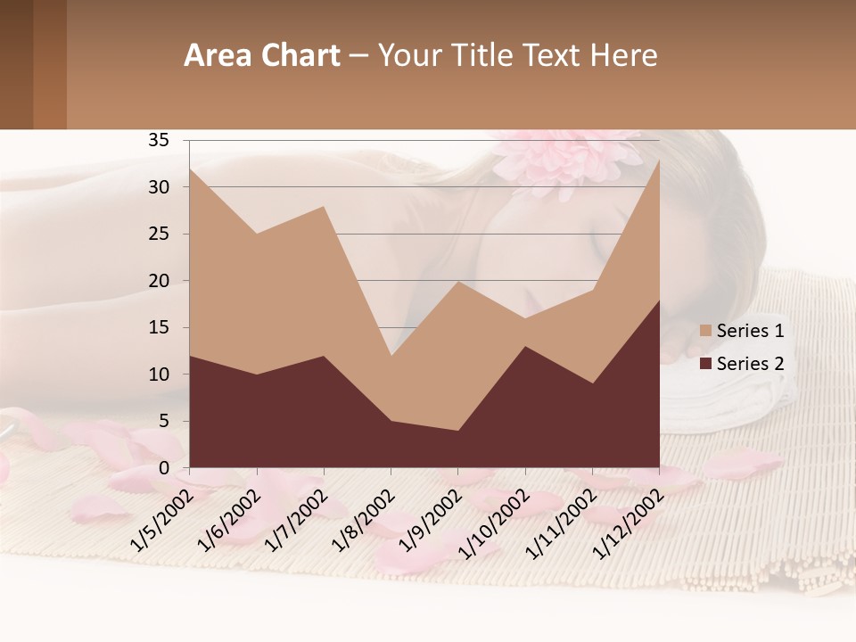 A Woman Laying On Top Of A Towel Next To Pink Petals PowerPoint Template