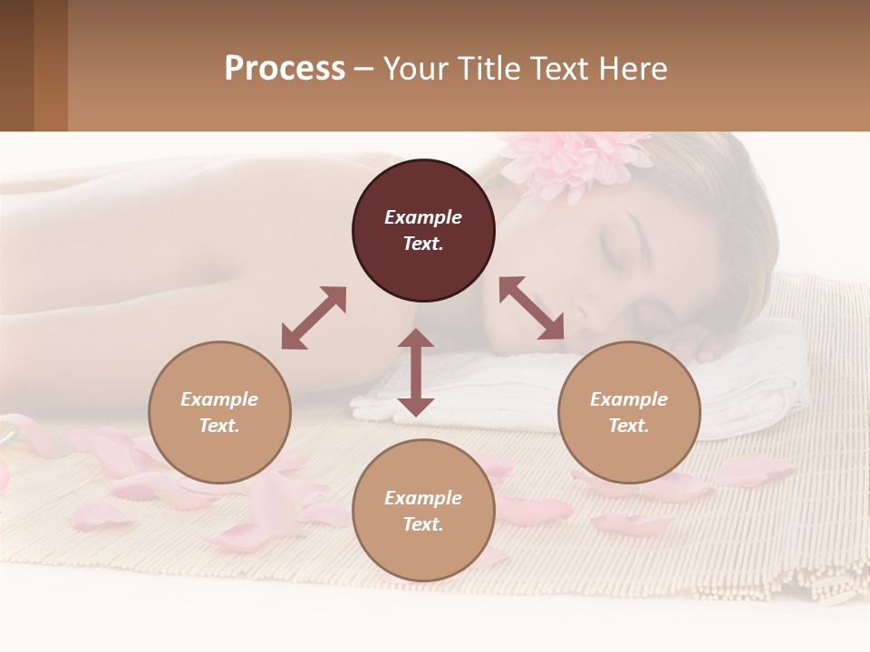 A Woman Laying On Top Of A Towel Next To Pink Petals PowerPoint Template