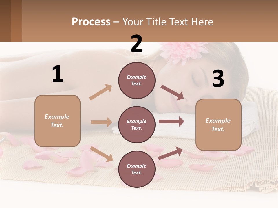 A Woman Laying On Top Of A Towel Next To Pink Petals PowerPoint Template