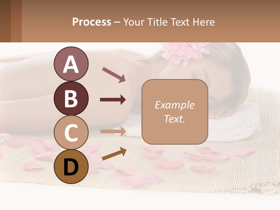 A Woman Laying On Top Of A Towel Next To Pink Petals PowerPoint Template