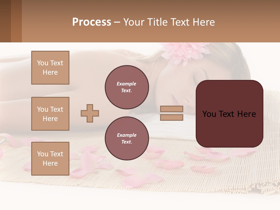 A Woman Laying On Top Of A Towel Next To Pink Petals PowerPoint Template