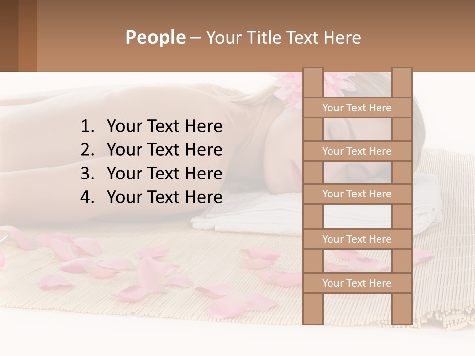 A Woman Laying On Top Of A Towel Next To Pink Petals PowerPoint Template