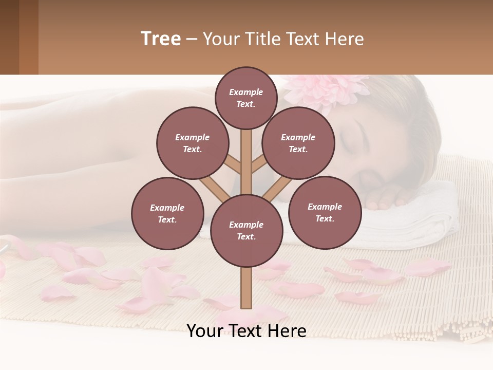 A Woman Laying On Top Of A Towel Next To Pink Petals PowerPoint Template