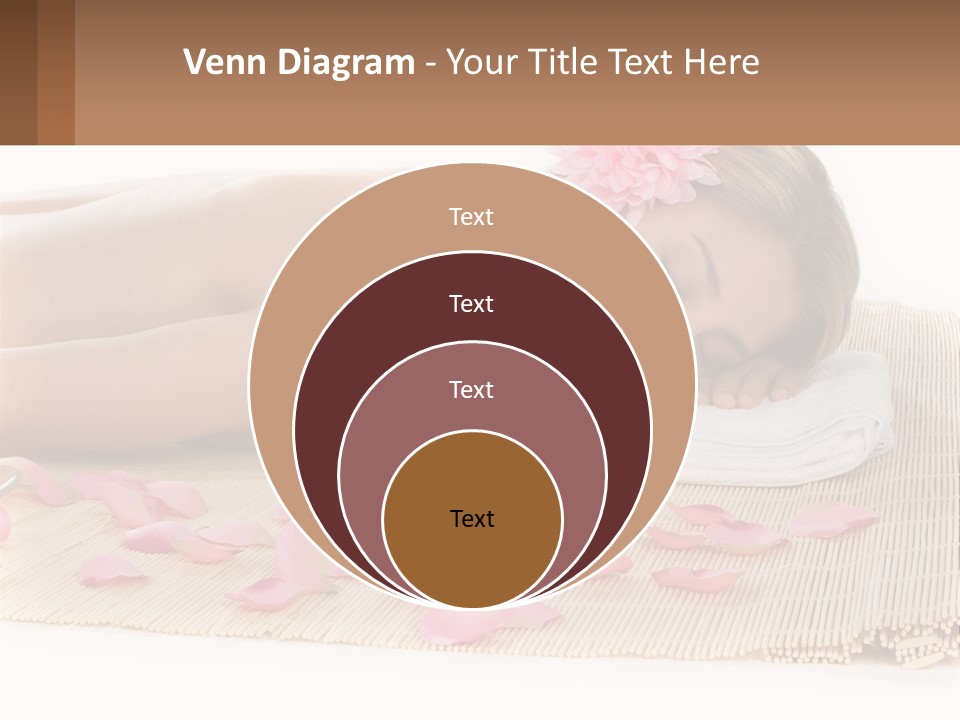 A Woman Laying On Top Of A Towel Next To Pink Petals PowerPoint Template