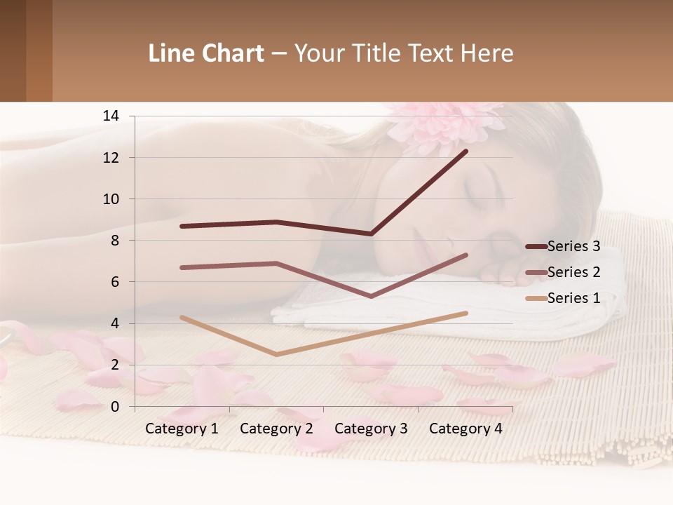 A Woman Laying On Top Of A Towel Next To Pink Petals PowerPoint Template