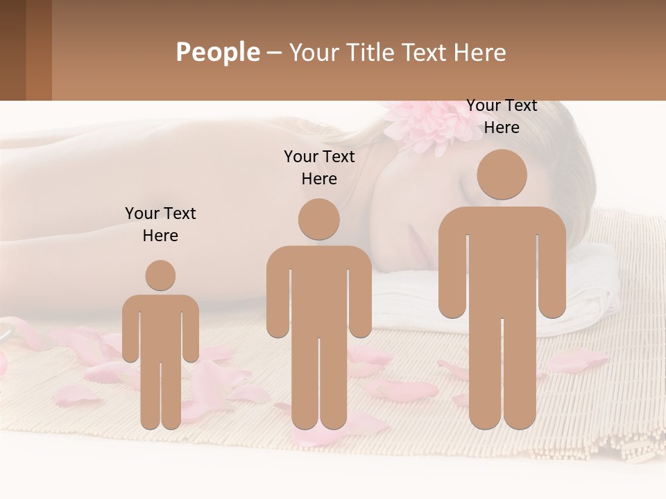 A Woman Laying On Top Of A Towel Next To Pink Petals PowerPoint Template