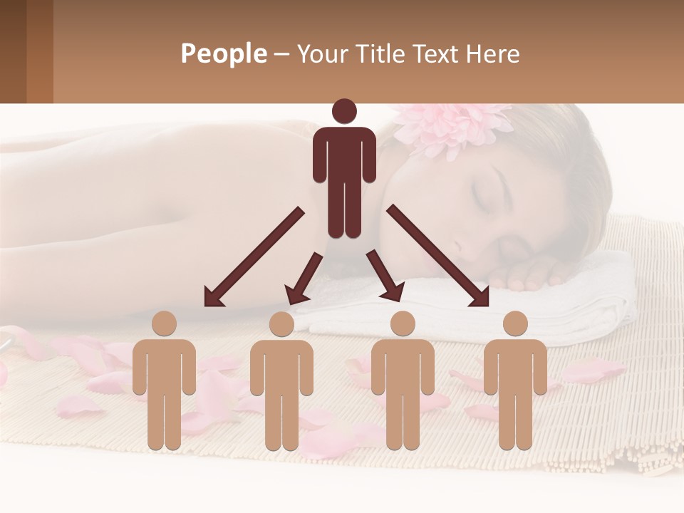 A Woman Laying On Top Of A Towel Next To Pink Petals PowerPoint Template