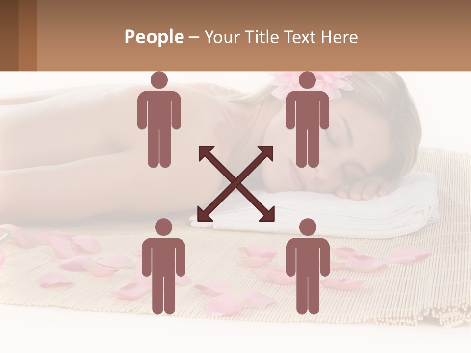 A Woman Laying On Top Of A Towel Next To Pink Petals PowerPoint Template