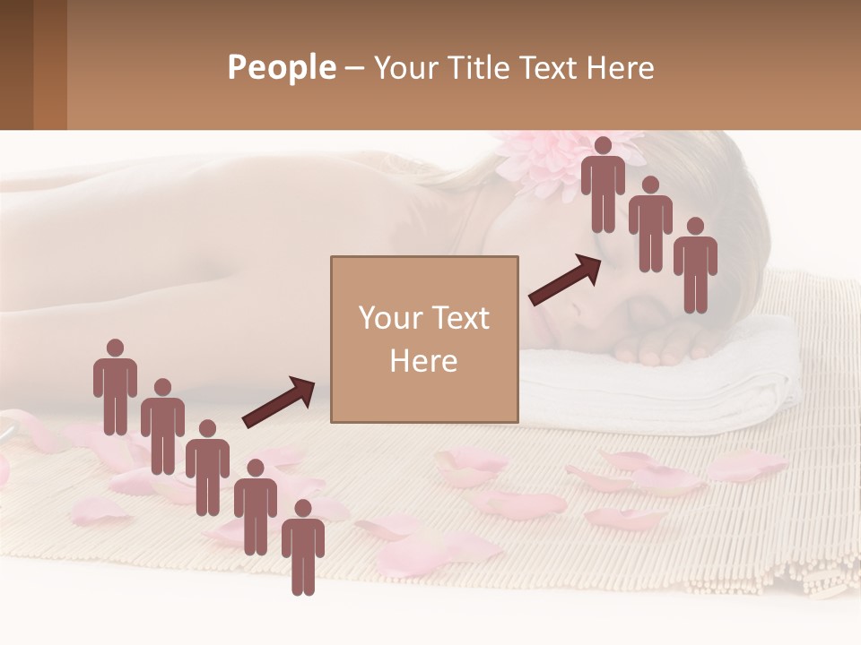 A Woman Laying On Top Of A Towel Next To Pink Petals PowerPoint Template