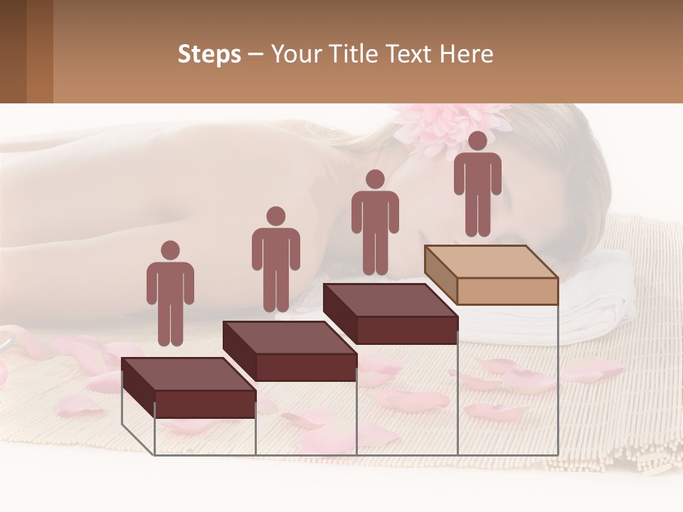 A Woman Laying On Top Of A Towel Next To Pink Petals PowerPoint Template