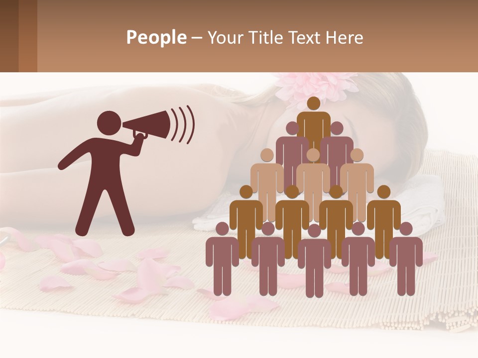 A Woman Laying On Top Of A Towel Next To Pink Petals PowerPoint Template