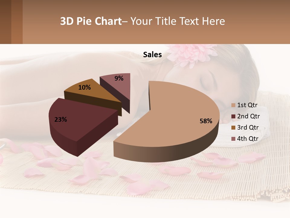 A Woman Laying On Top Of A Towel Next To Pink Petals PowerPoint Template