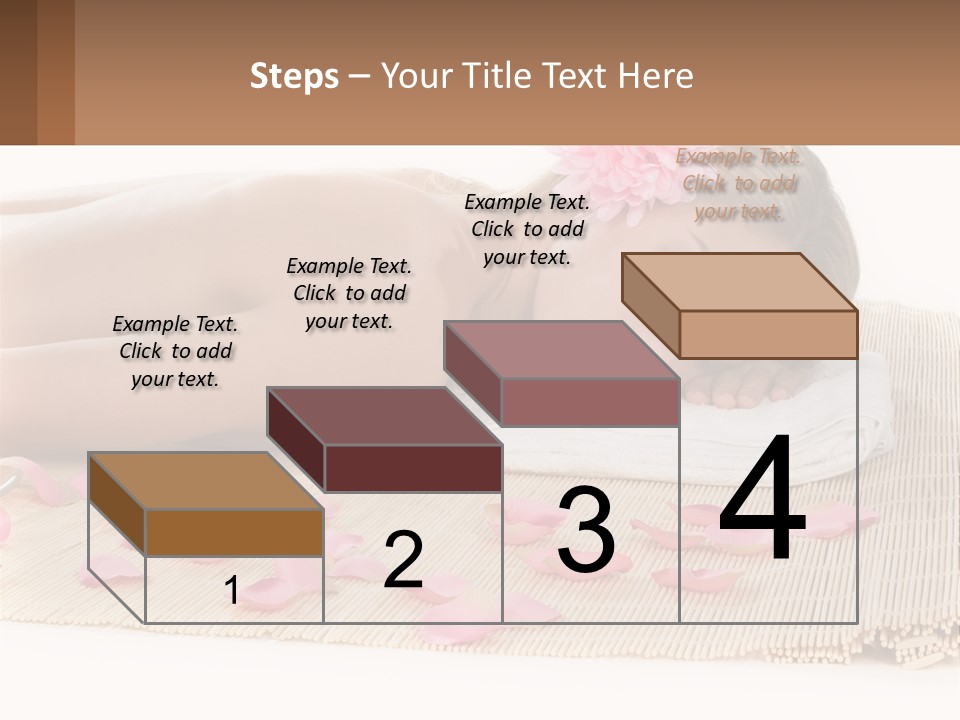 A Woman Laying On Top Of A Towel Next To Pink Petals PowerPoint Template