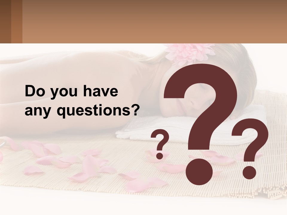 A Woman Laying On Top Of A Towel Next To Pink Petals PowerPoint Template