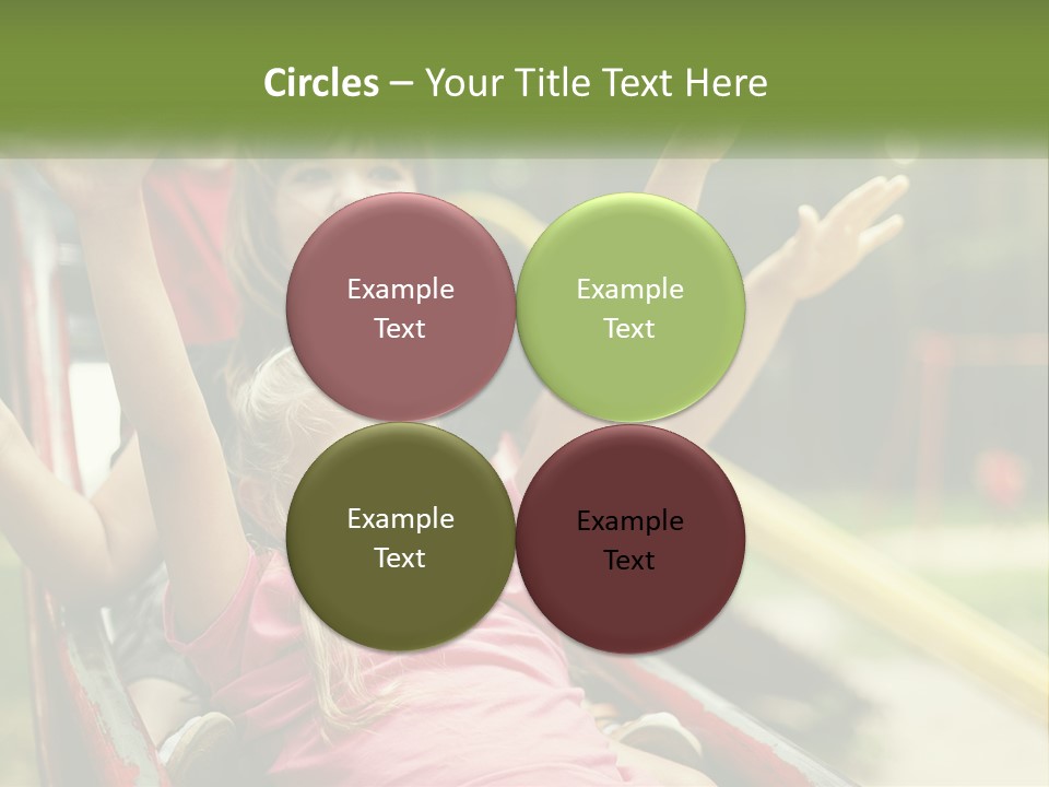 A Group Of Children Riding On Top Of A Slide PowerPoint Template