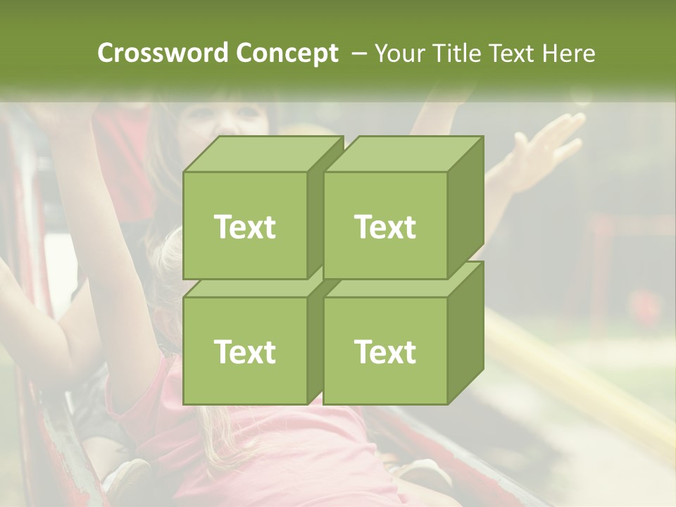 A Group Of Children Riding On Top Of A Slide PowerPoint Template